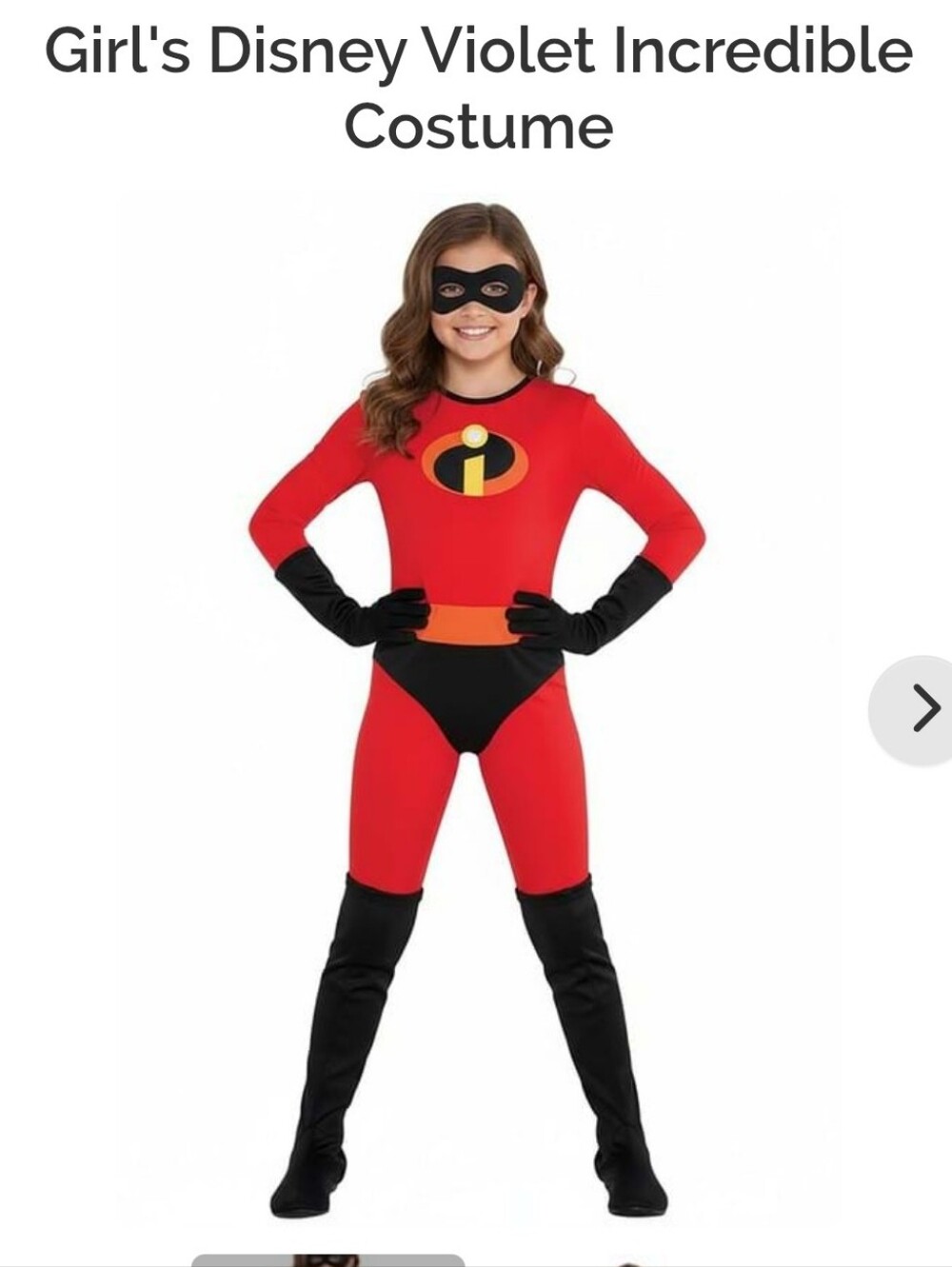 Disney Girls' Violet Parr Incredibles Costume - Red & Black NWT Size M Halloween